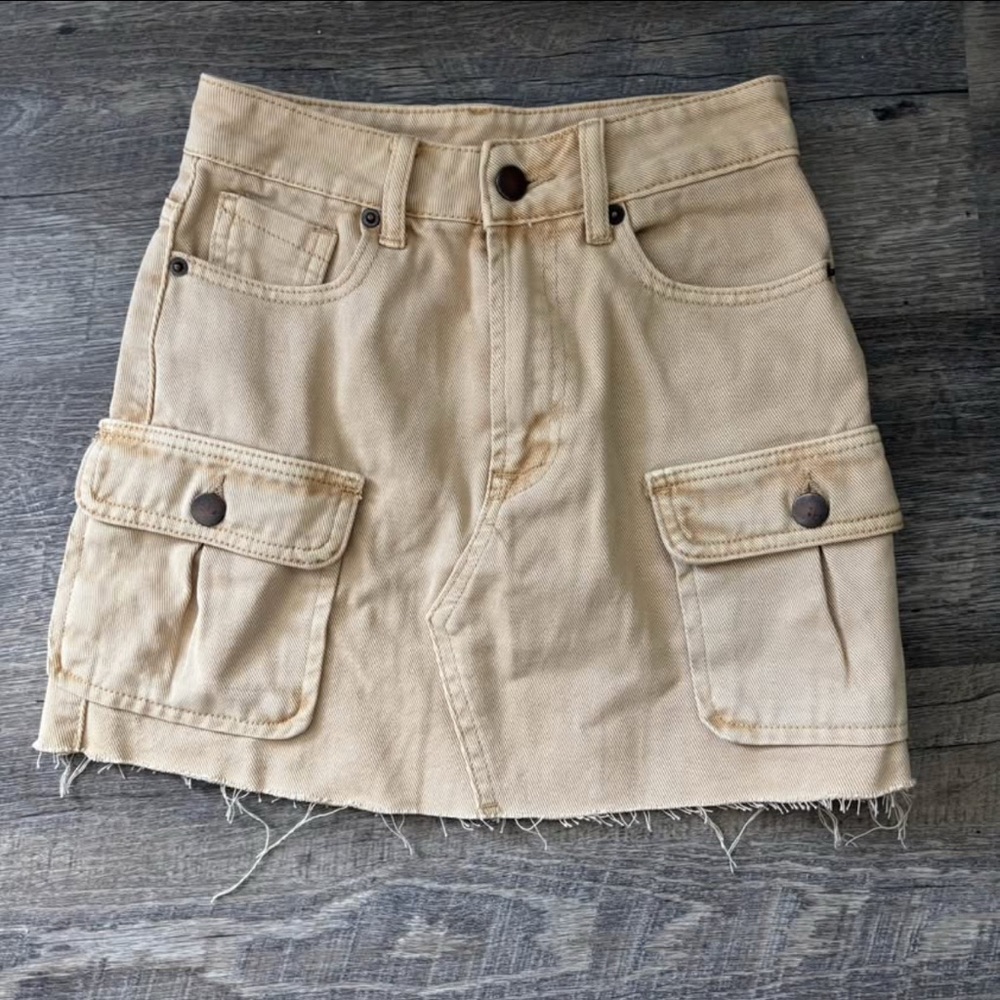 Vici Tan Mini Skirt with Pockets